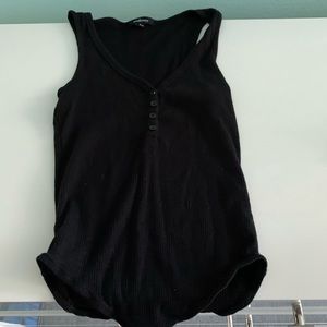 Black button up bodysuit